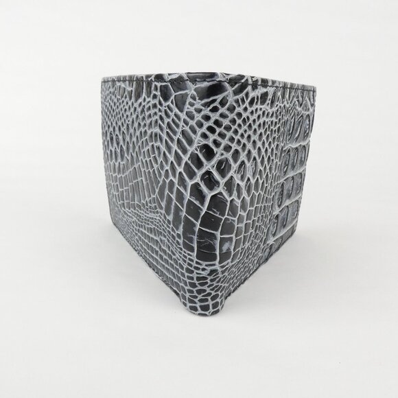 Roger Ximenez Wallet Men's Shadow Gray Mock Croc Genuine Leather Wallet NEW - Picture 5 of 13